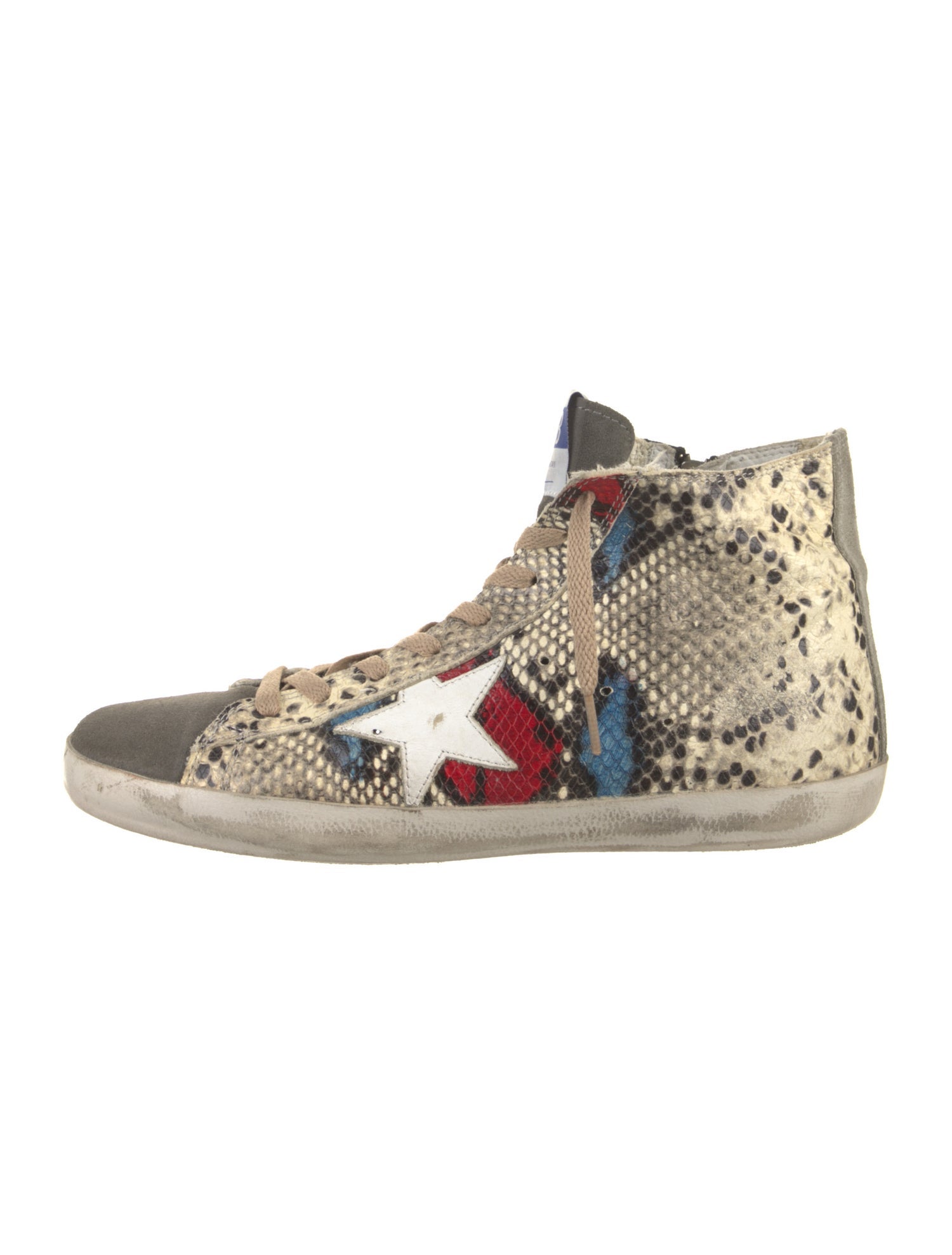 Golden Goose Leather Animal Print Sneakers