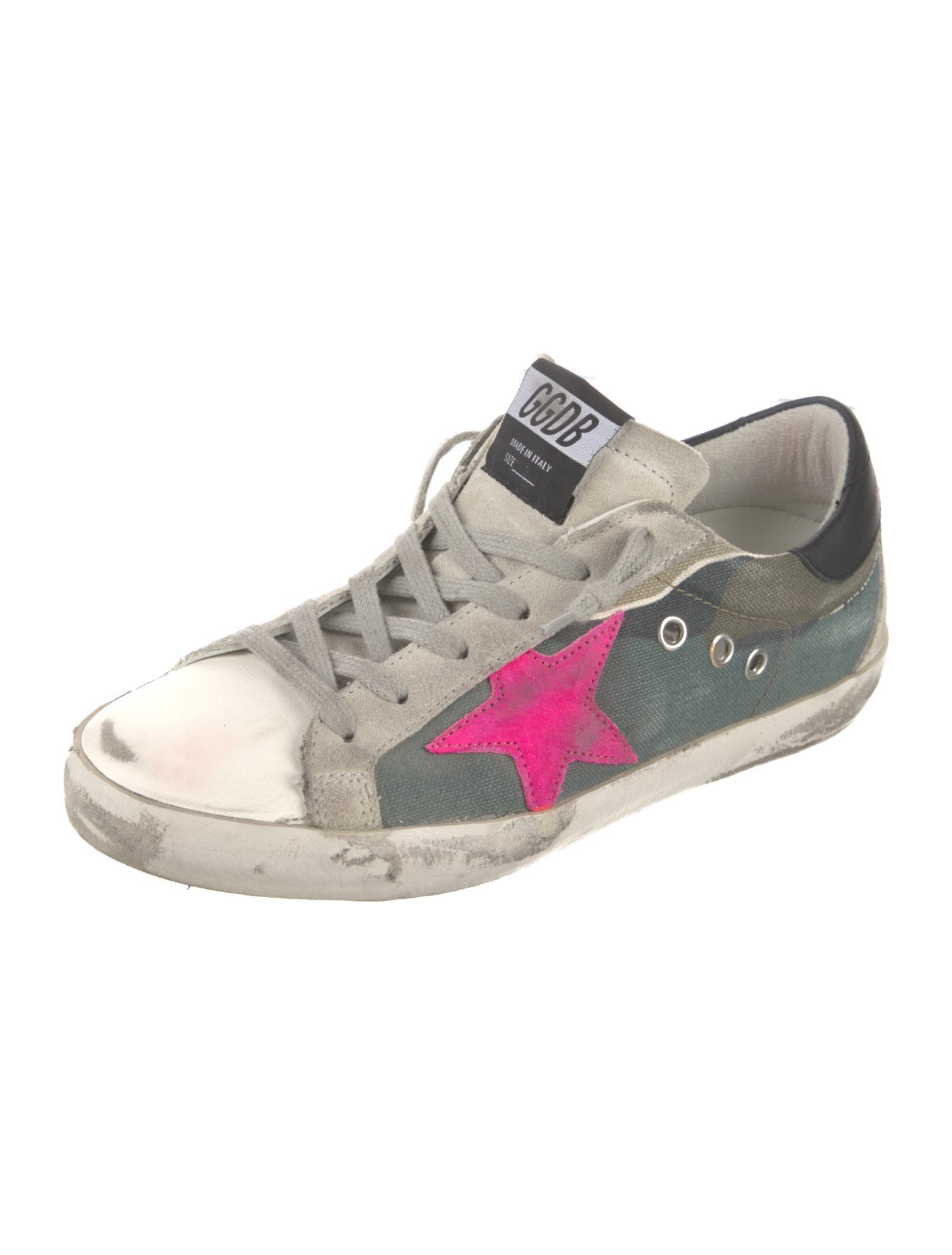 Golden Goose Canvas Colorblock Pattern Sneakers