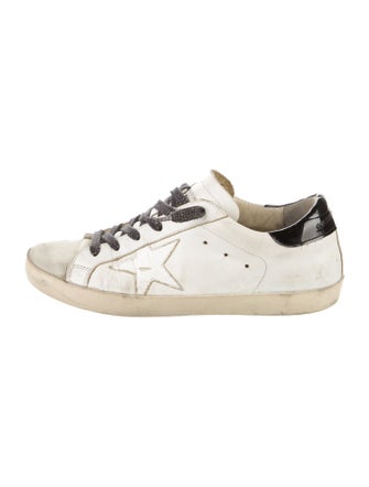 Golden Goose Leather Colorblock Pattern Sneakers