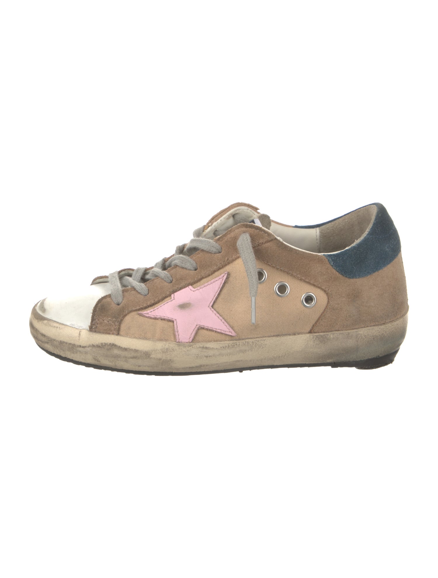 Golden Goose Canvas Colorblock Pattern Sneakers