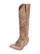 Golden Goose Leather Patterned Western Boots