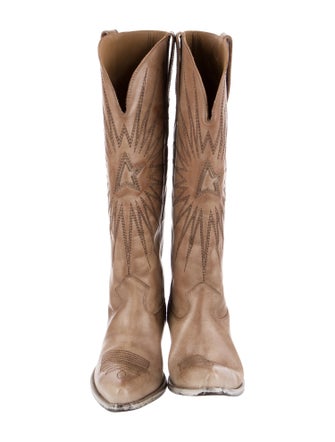 Golden Goose Leather Patterned Western Boots