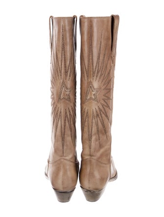Golden Goose Leather Patterned Western Boots