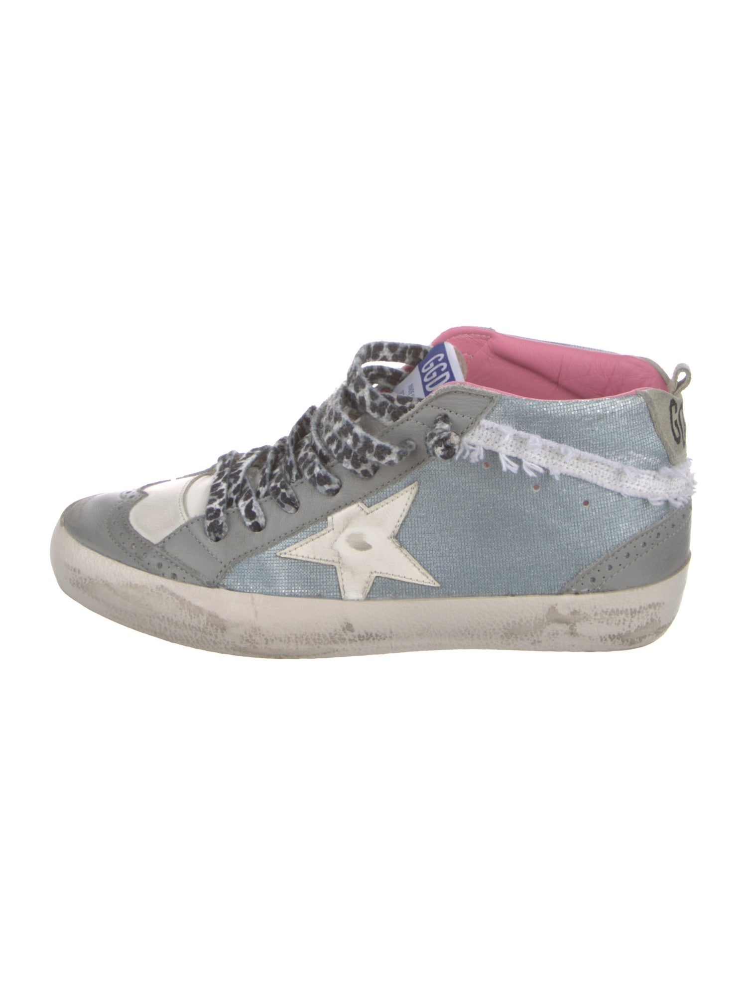 Golden Goose Leather Colorblock Pattern Athletic Sneakers