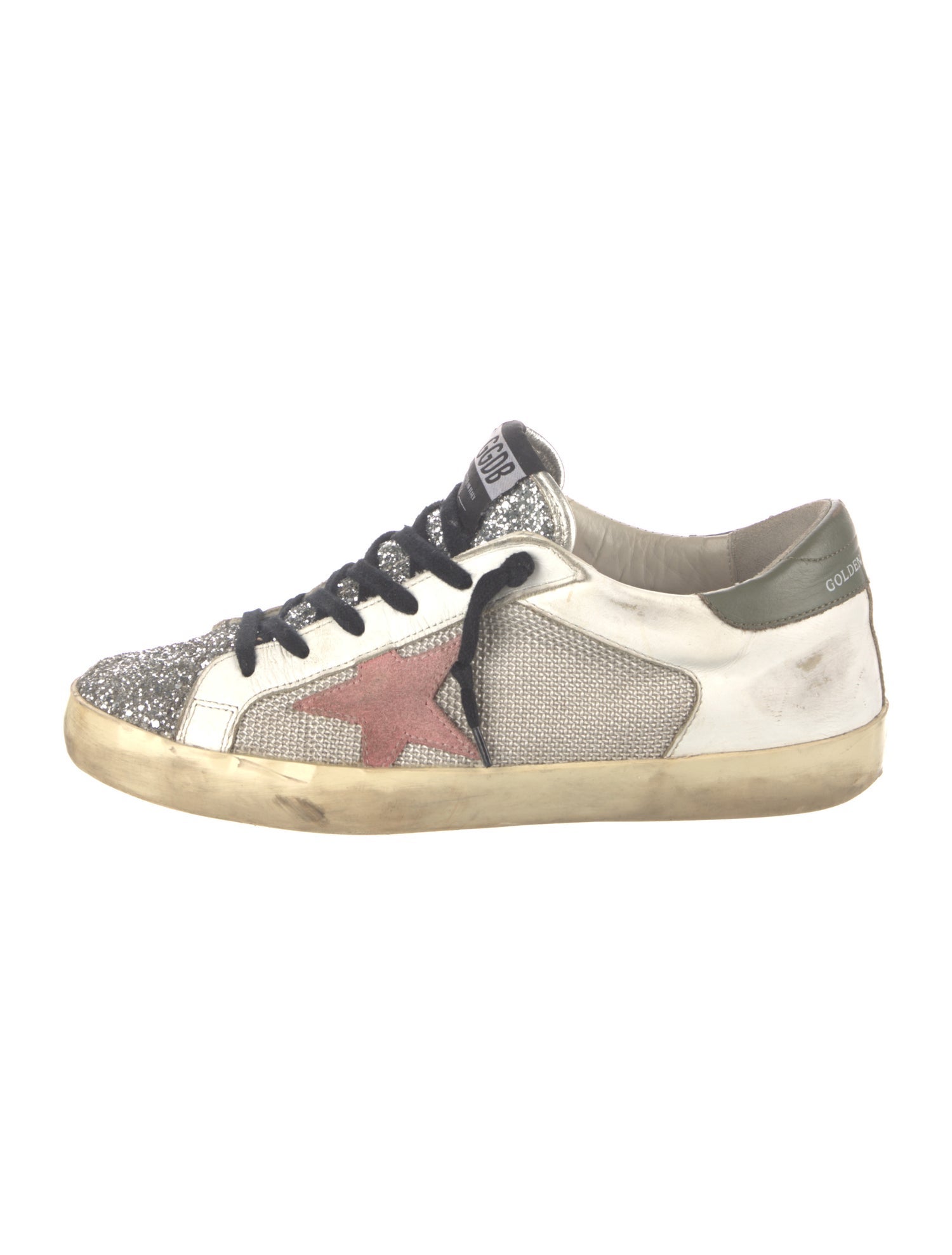 Golden Goose Leather Colorblock Pattern Sneakers