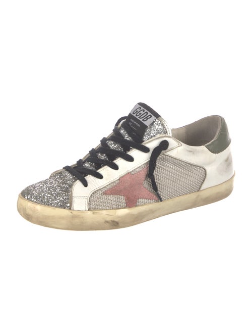 Golden Goose Leather Colorblock Pattern Sneakers