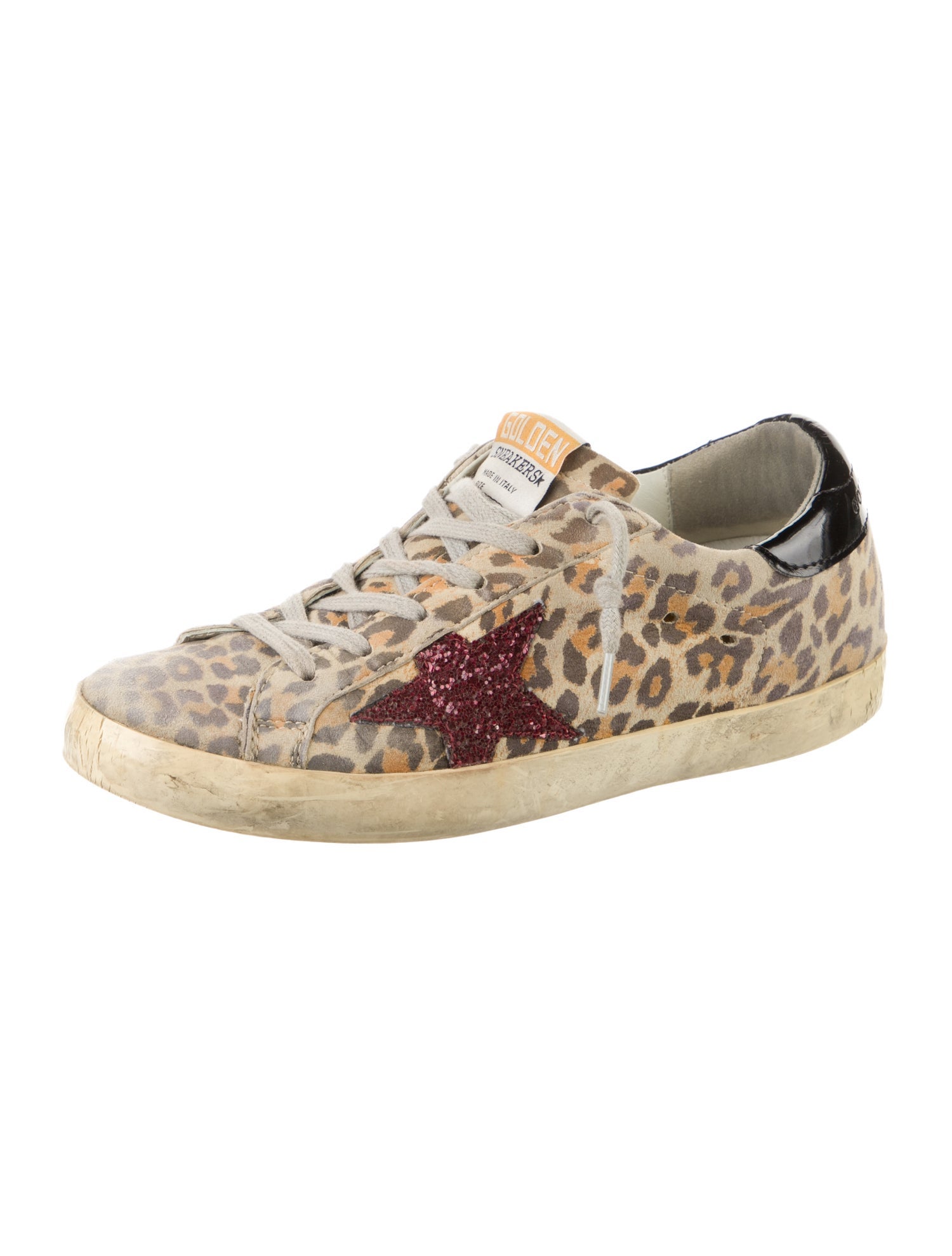 Golden Goose Suede Animal Print Sneakers