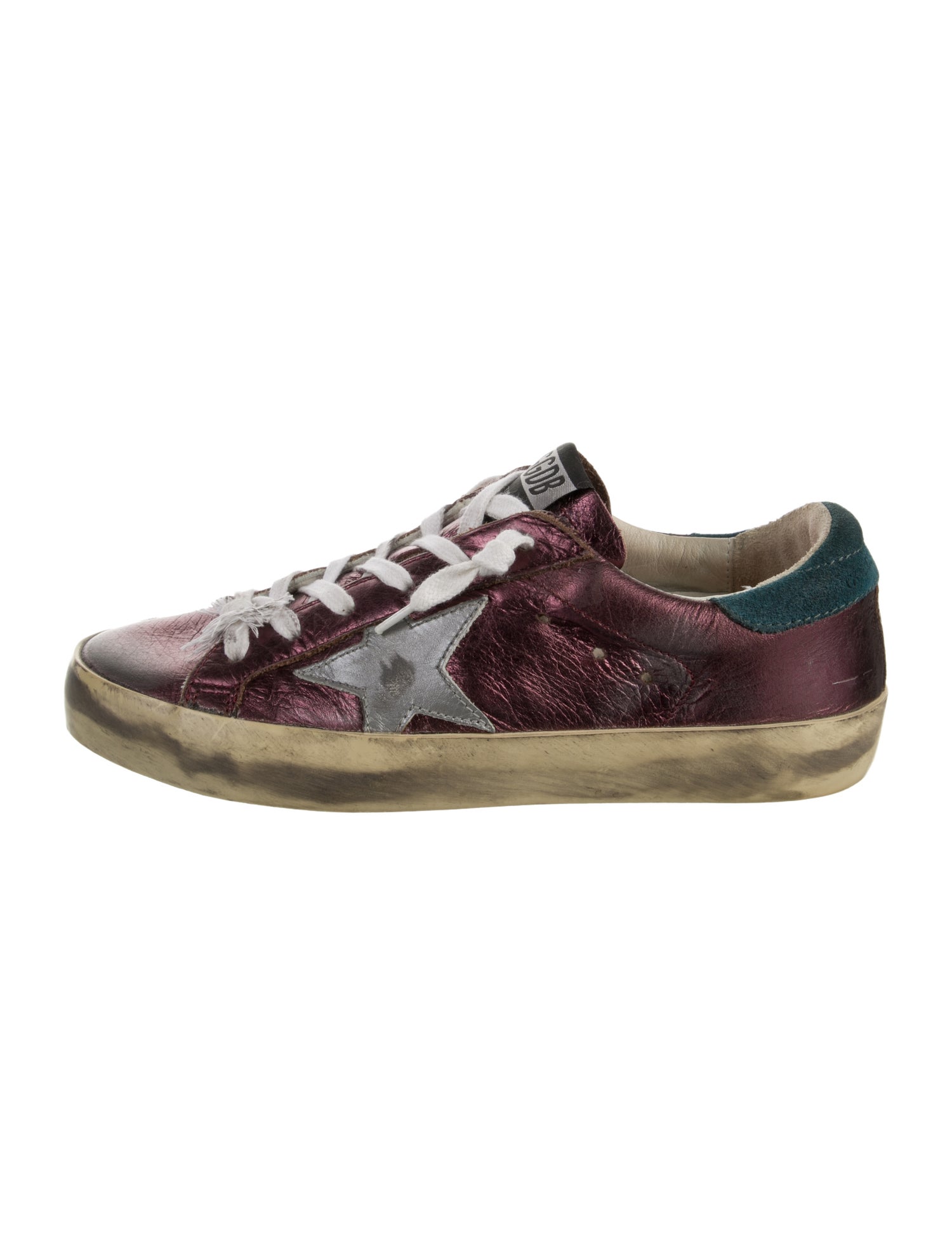 Golden Goose Leather Printed Sneakers