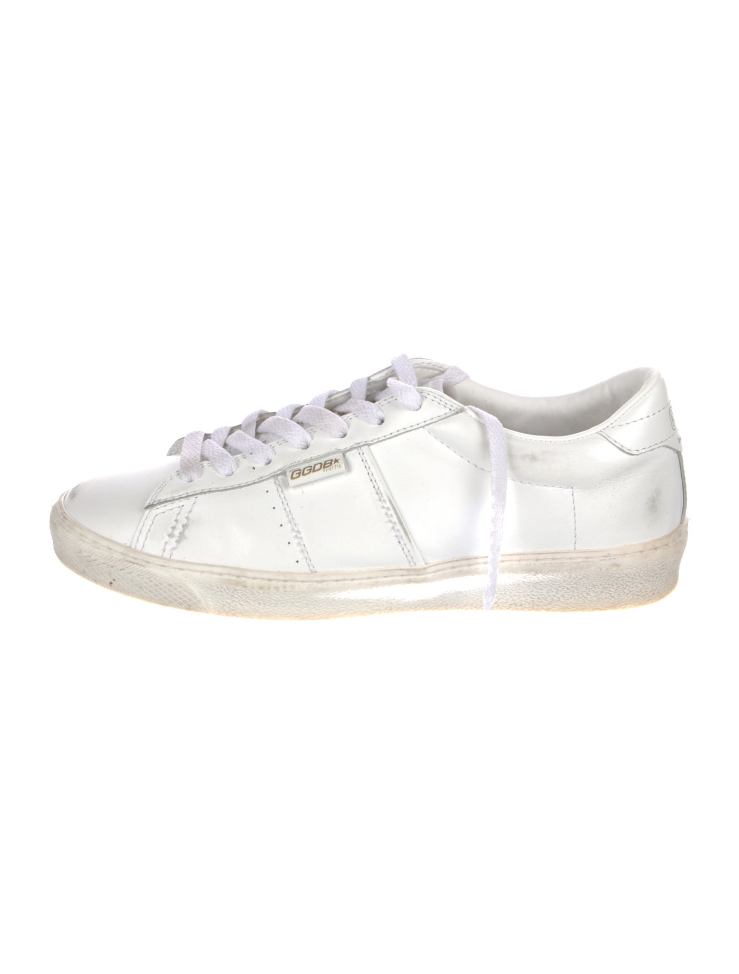 Golden Goose Leather Glitter Accents Sneakers