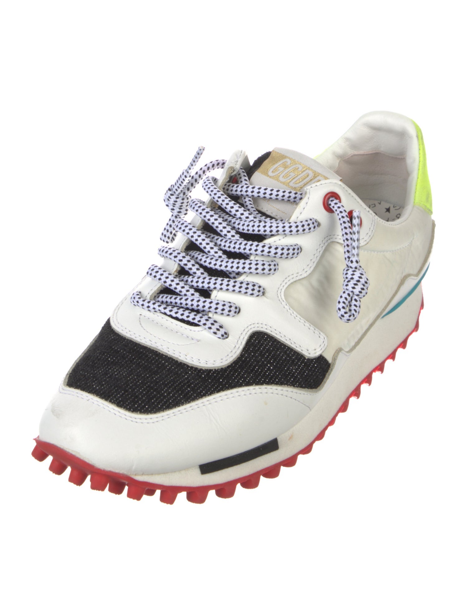 Golden Goose Leather Colorblock Pattern Sneakers