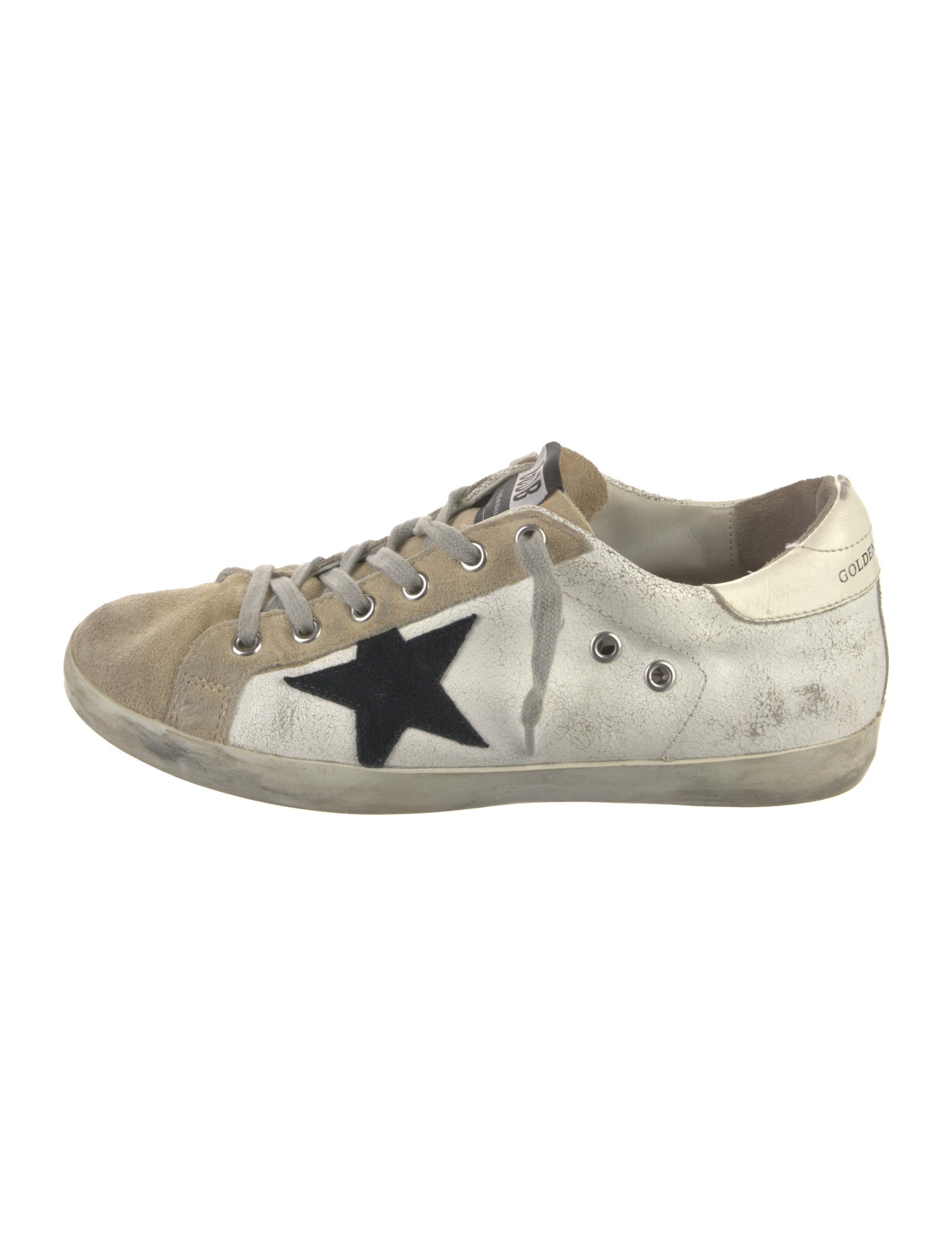 Golden Goose Leather Colorblock Pattern Sneakers