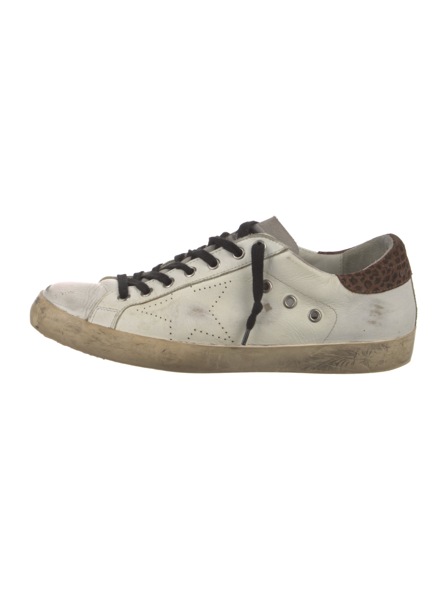 Golden Goose Leather Printed Sneakers