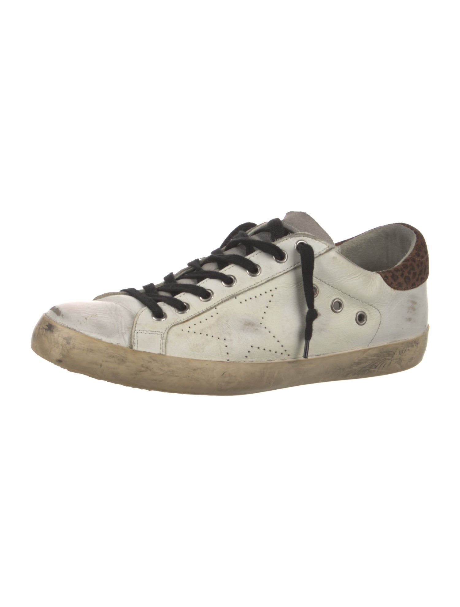 Golden Goose Leather Printed Sneakers