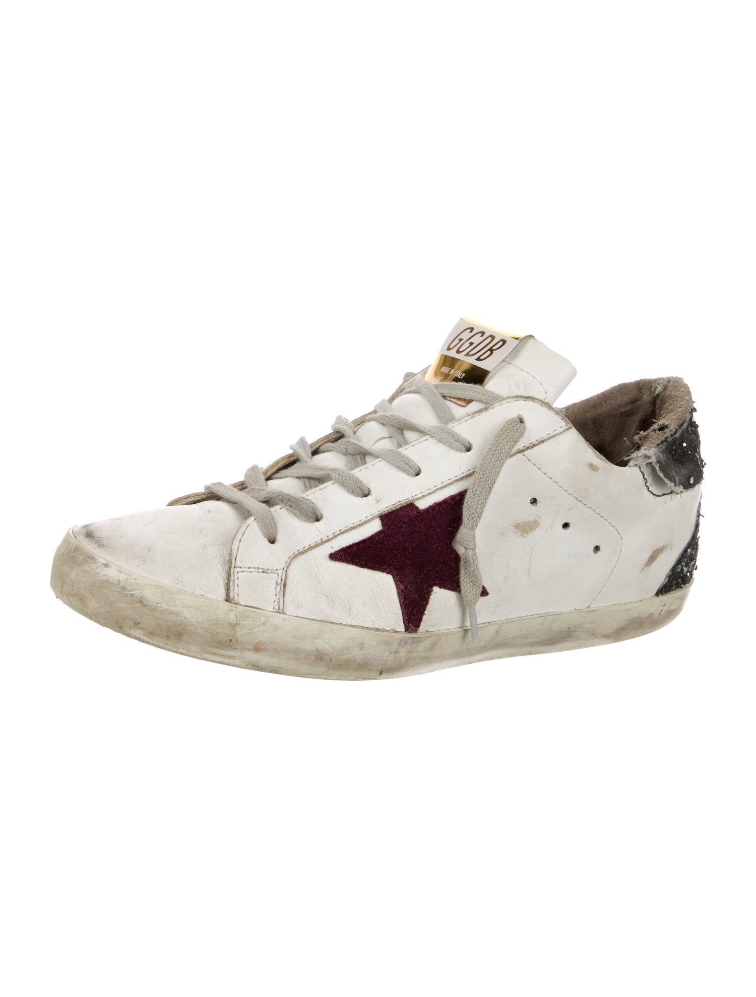 Golden Goose Leather Colorblock Pattern Sneakers