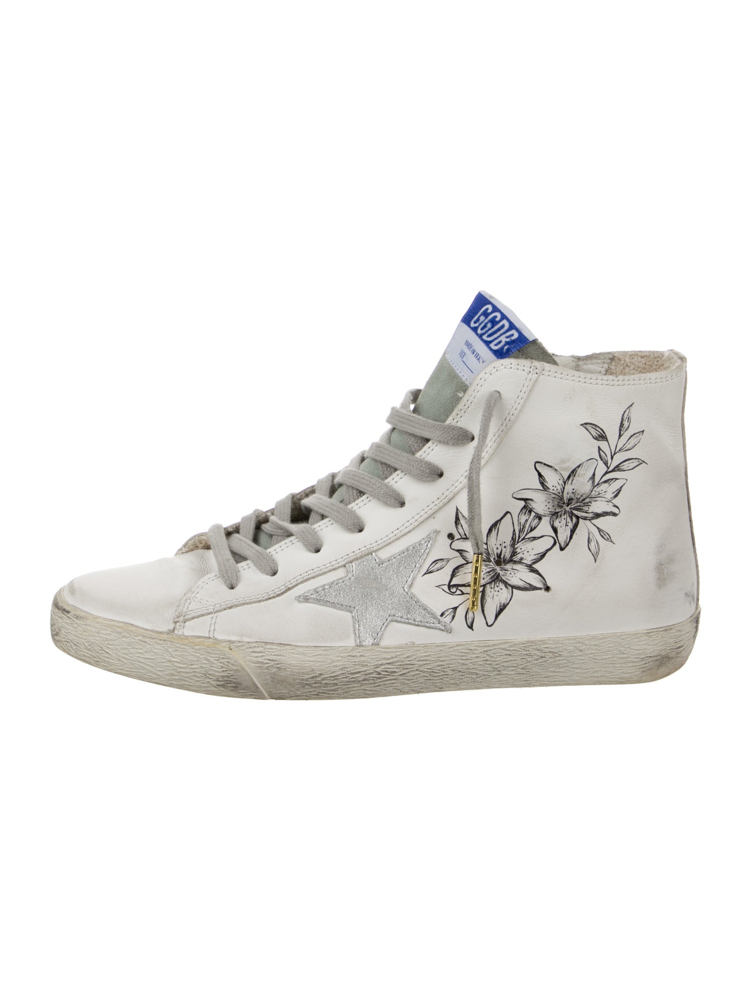 Golden Goose Leather Printed Sneakers