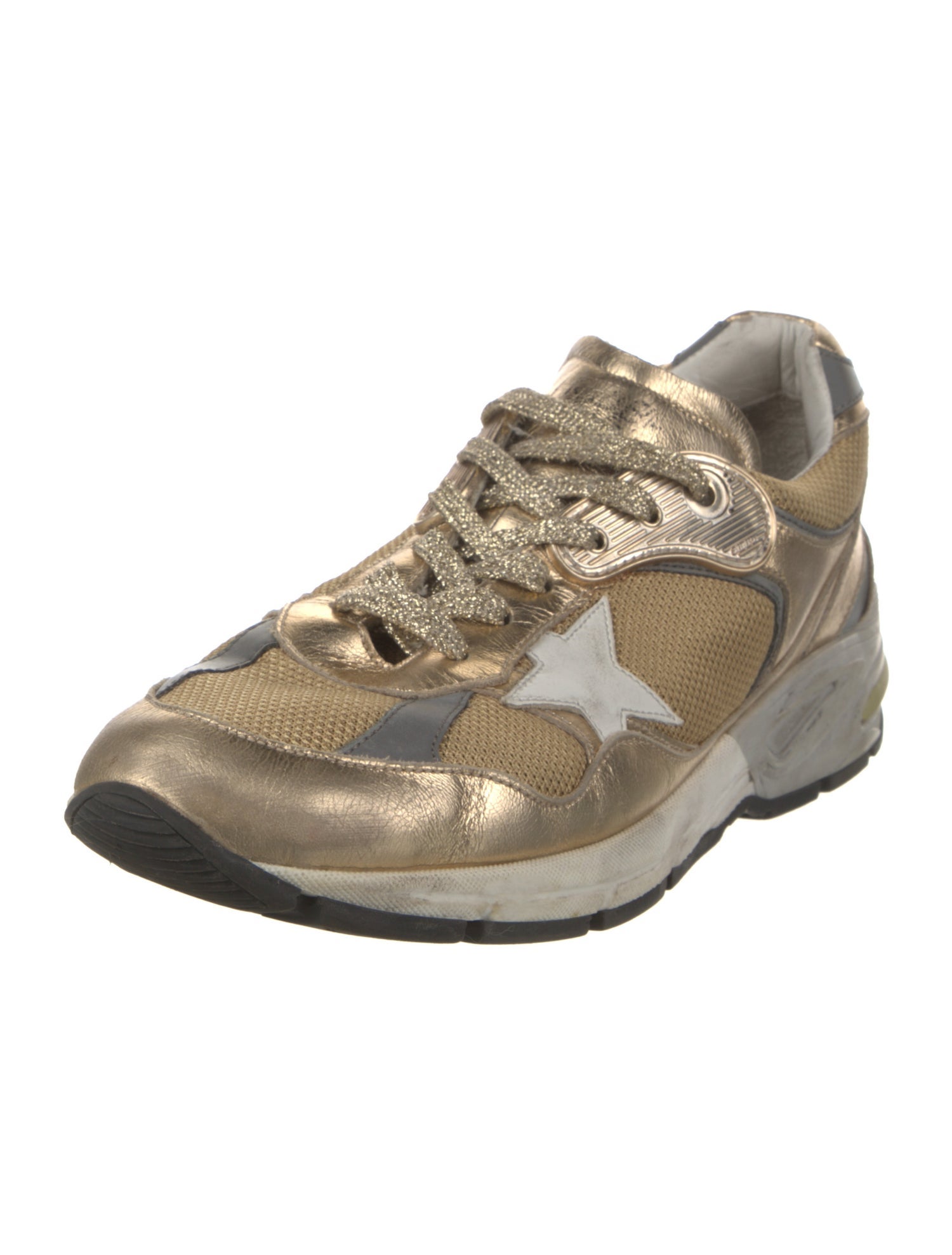 Golden Goose Printed Mesh Accents Sneakers