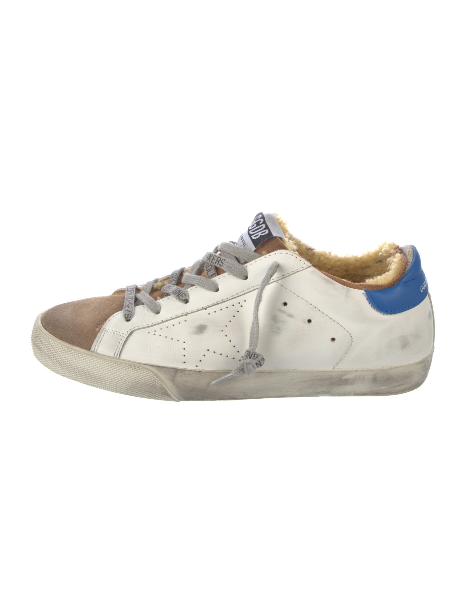 Golden Goose Leather Colorblock Pattern Sneakers