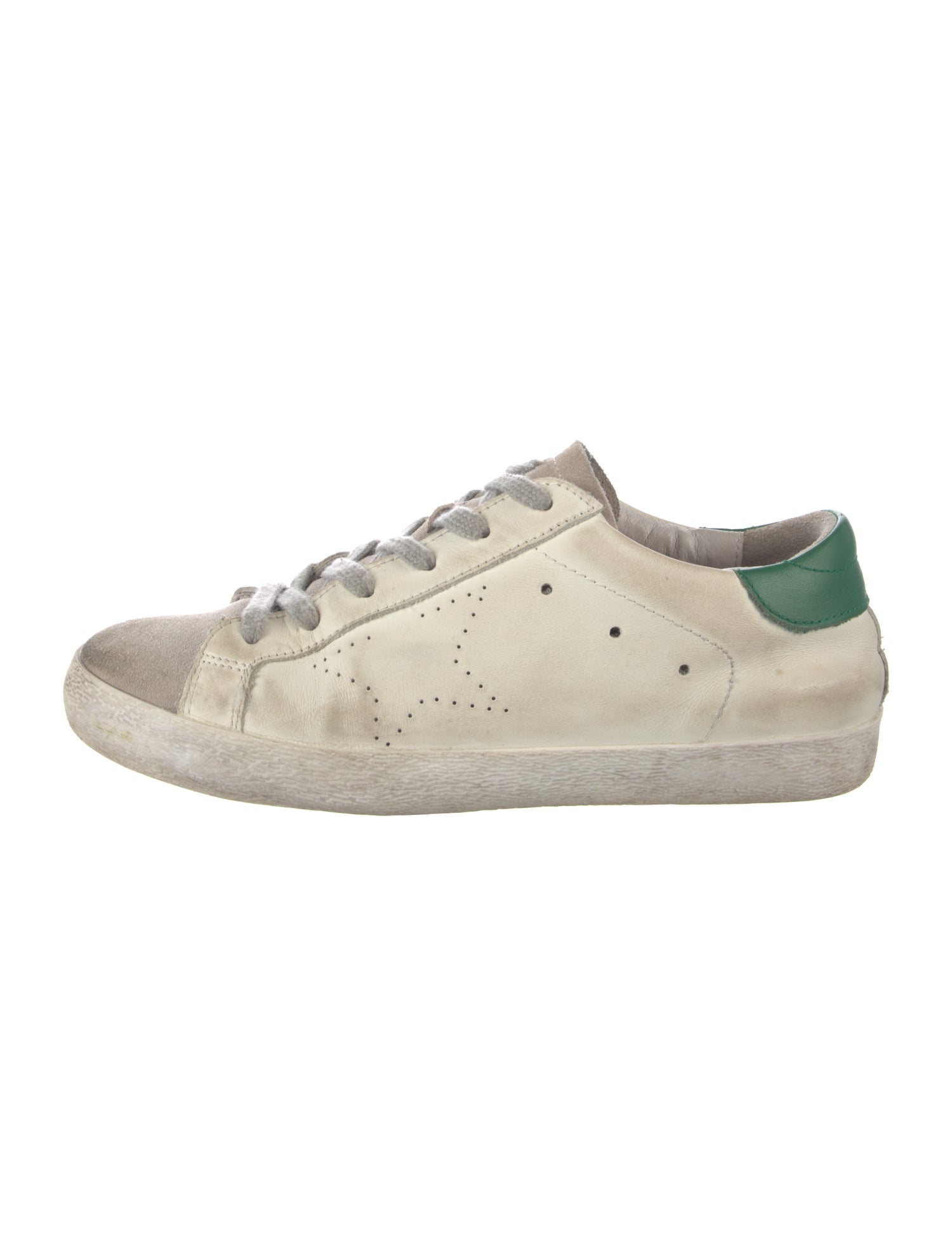 Golden Goose Leather Colorblock Pattern Sneakers