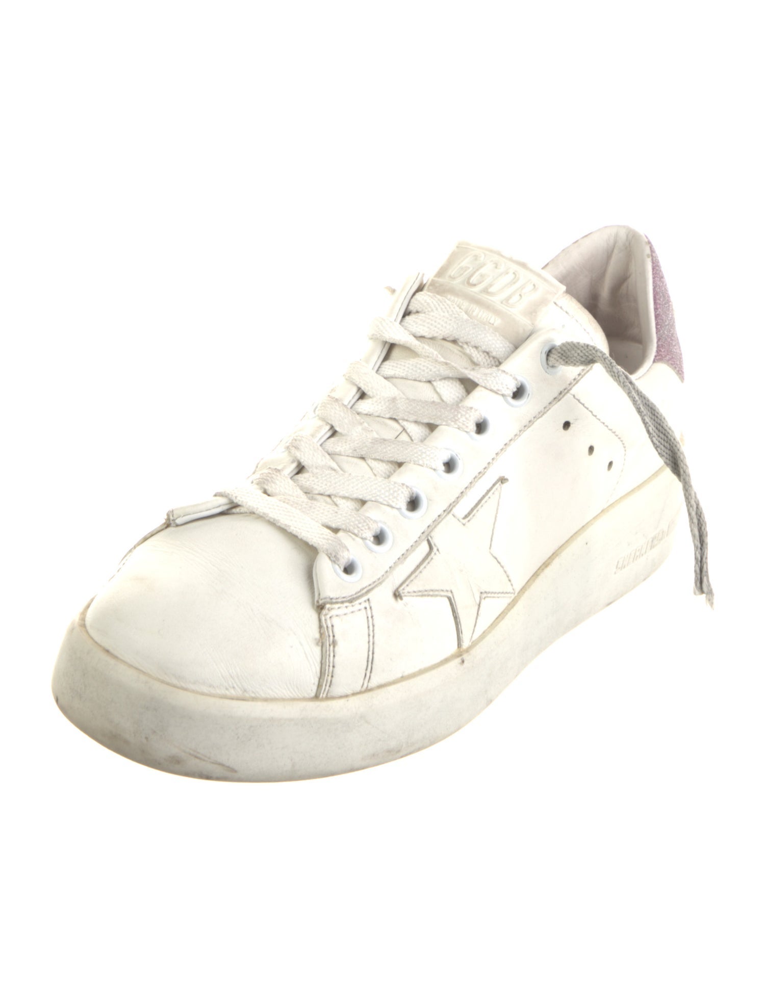 Golden Goose Leather Glitter Accents Sneakers