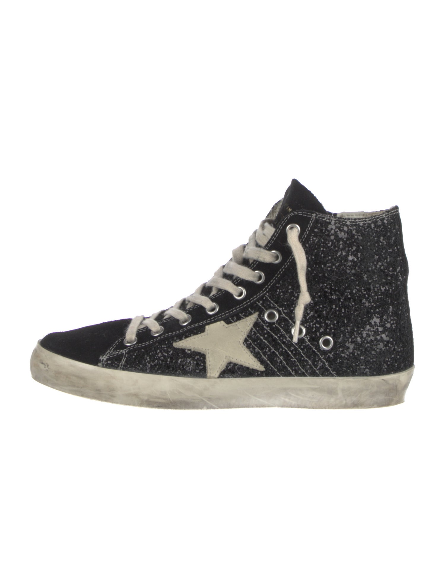 Golden Goose Glitter Printed Sneakers