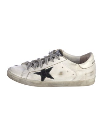 Golden Goose Leather Colorblock Pattern Sneakers