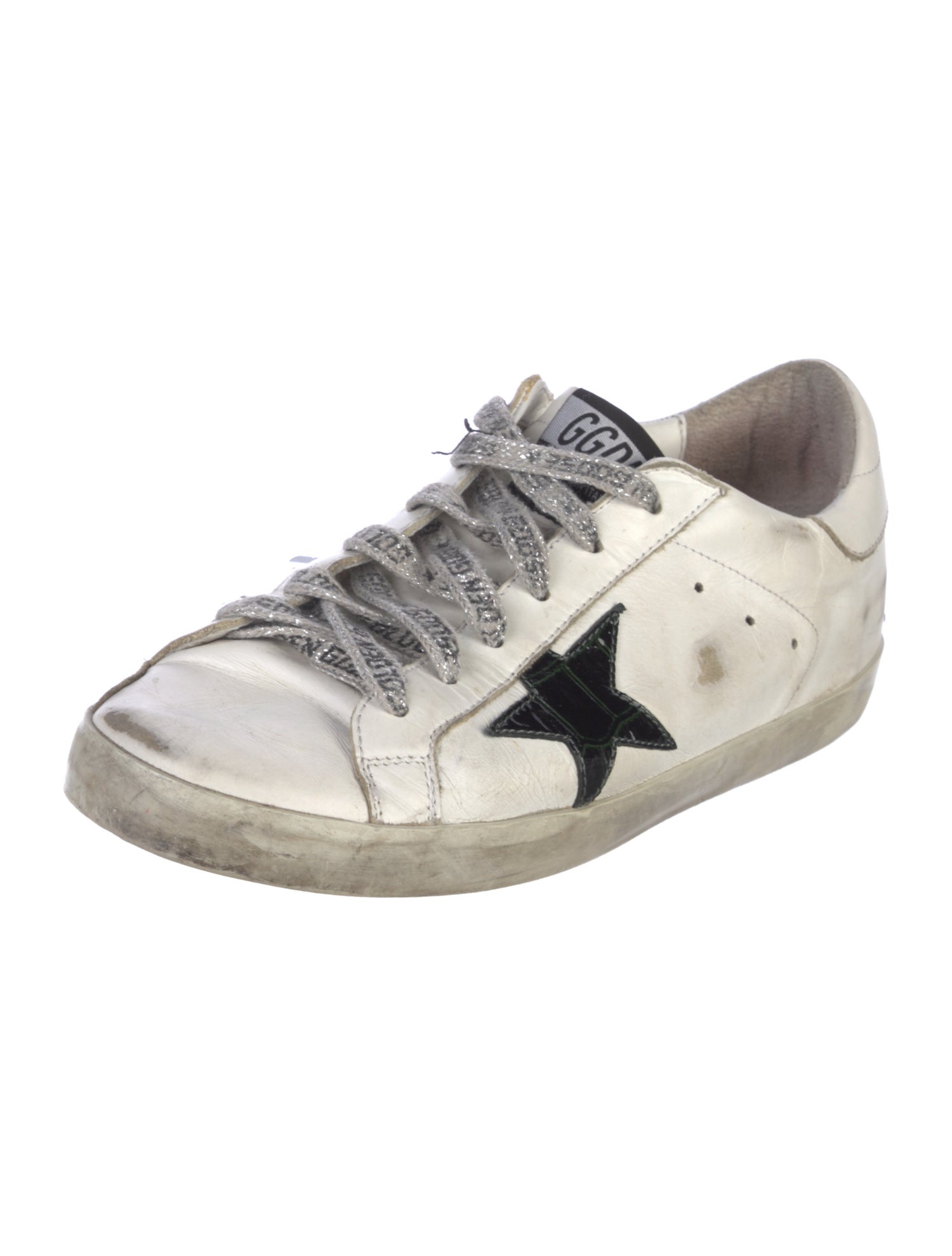 Golden Goose Leather Colorblock Pattern Sneakers