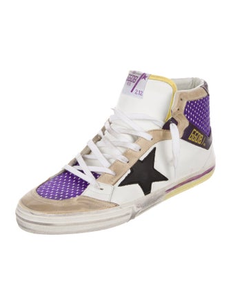 Golden Goose Leather Colorblock Pattern Sneakers
