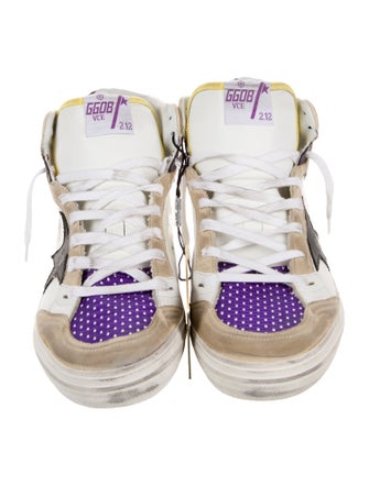 Golden Goose Leather Colorblock Pattern Sneakers