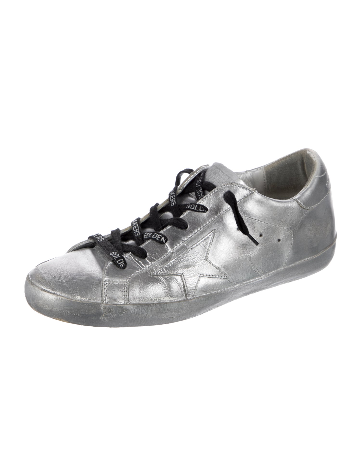 Golden Goose Leather Distressed Accents Sneakers
