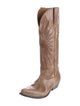 Golden Goose Leather Embroidered Accent Western Boots