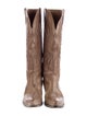 Golden Goose Leather Embroidered Accent Western Boots