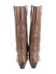 Golden Goose Leather Embroidered Accent Western Boots