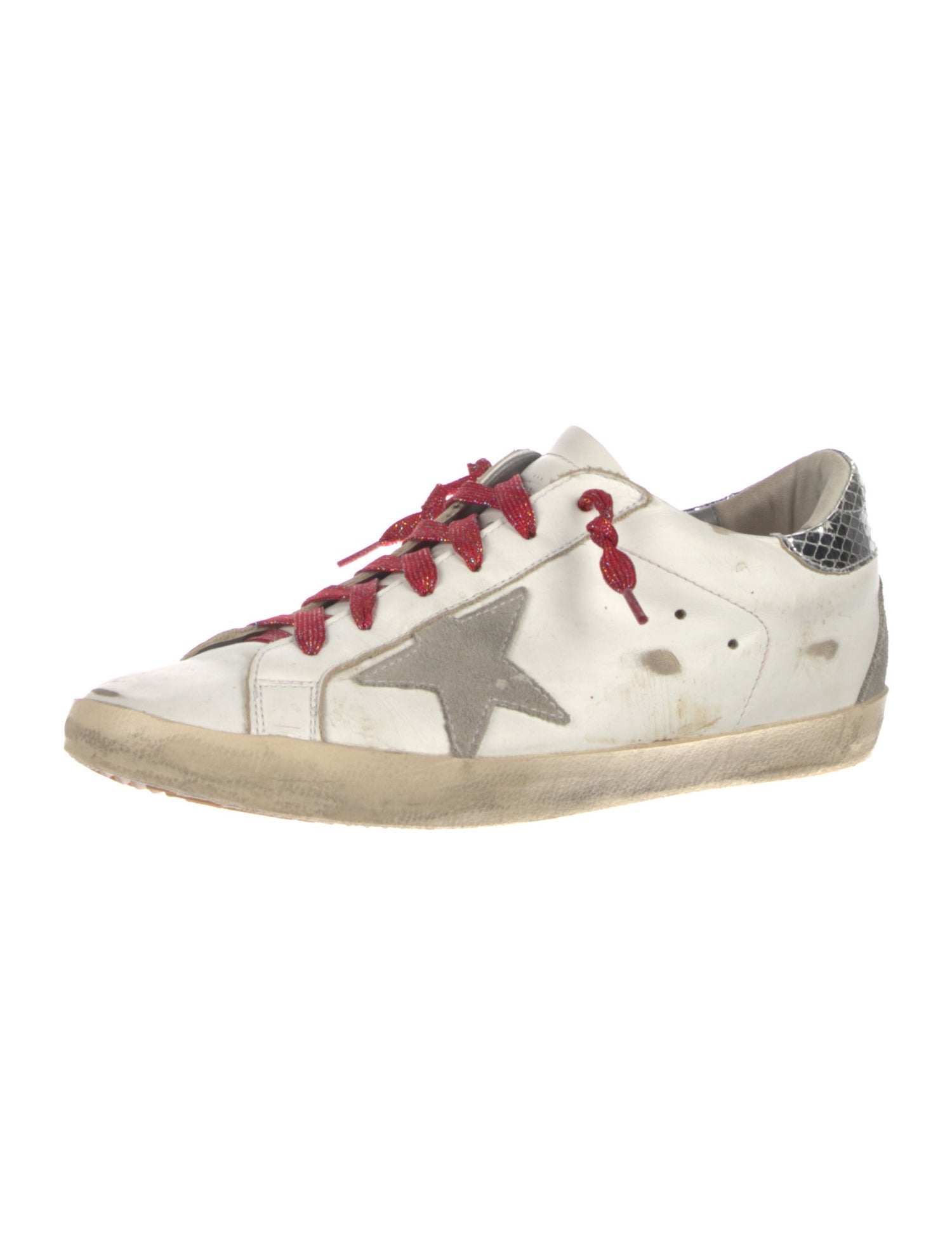 Golden Goose Leather Printed Sneakers