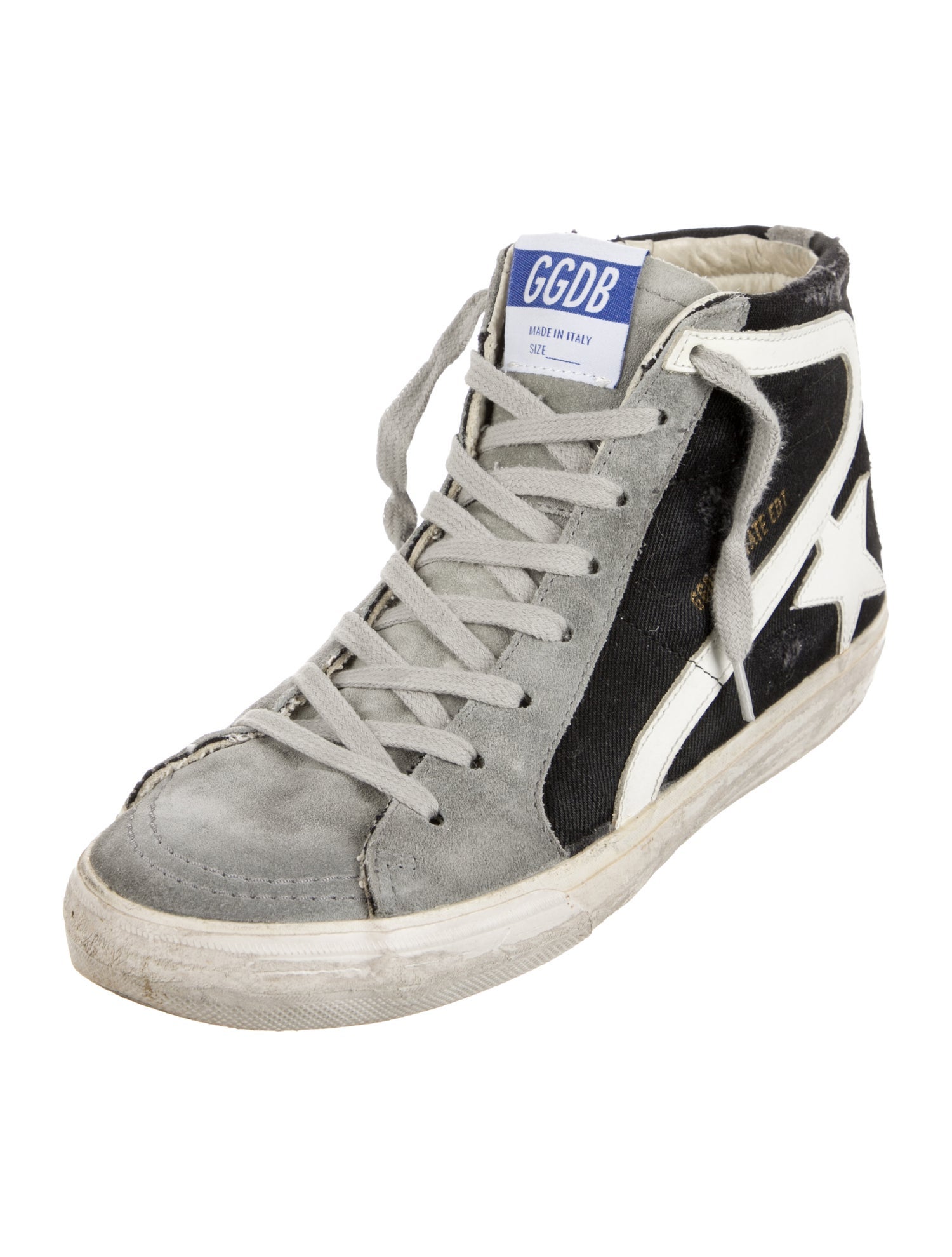 Golden Goose Denim Colorblock Pattern Sneakers