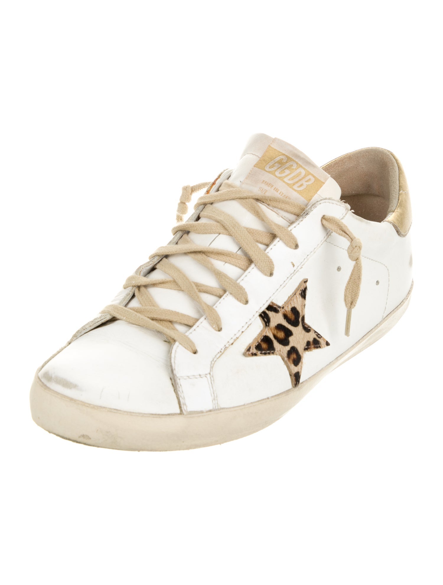 Golden Goose Leather Printed Sneakers