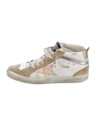 Golden Goose Leather Colorblock Pattern Sneakers