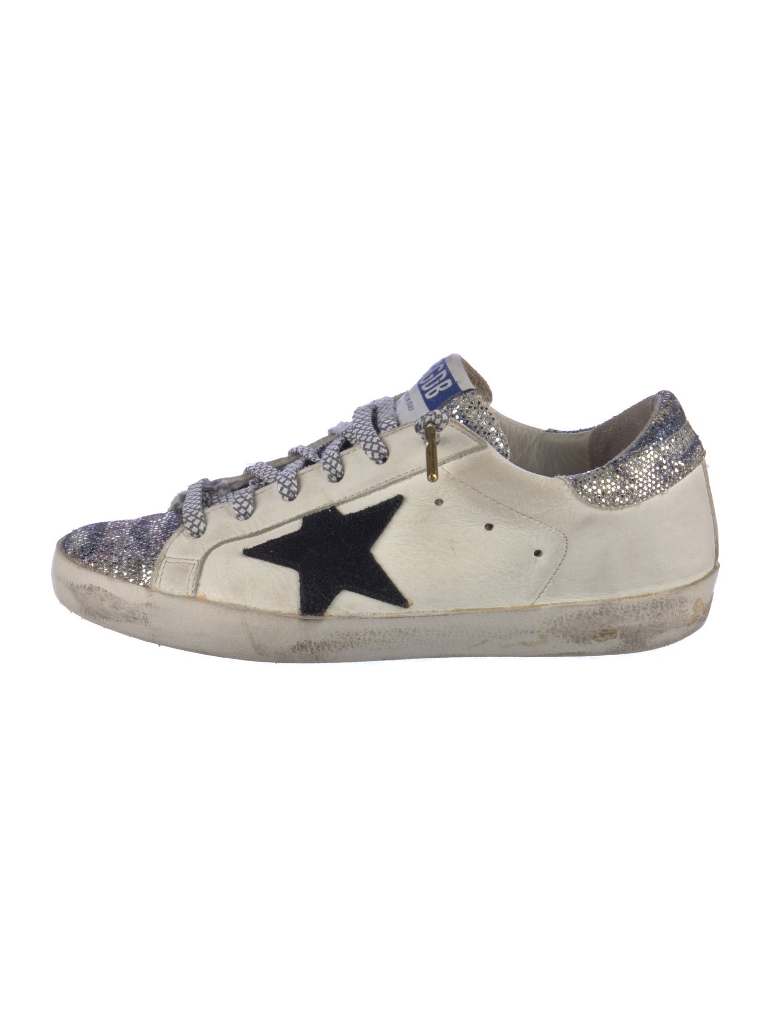 Golden Goose Leather Colorblock Pattern Sneakers