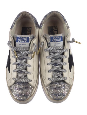 Golden Goose Leather Colorblock Pattern Sneakers