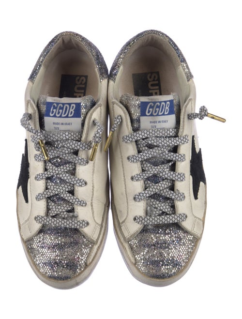 Golden Goose Leather Colorblock Pattern Sneakers