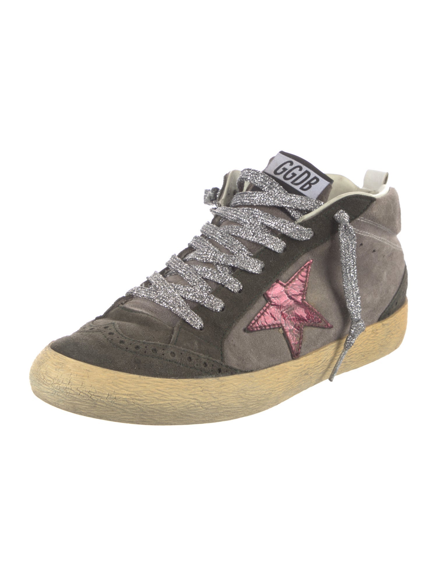 Golden Goose Suede Colorblock Pattern Sneakers