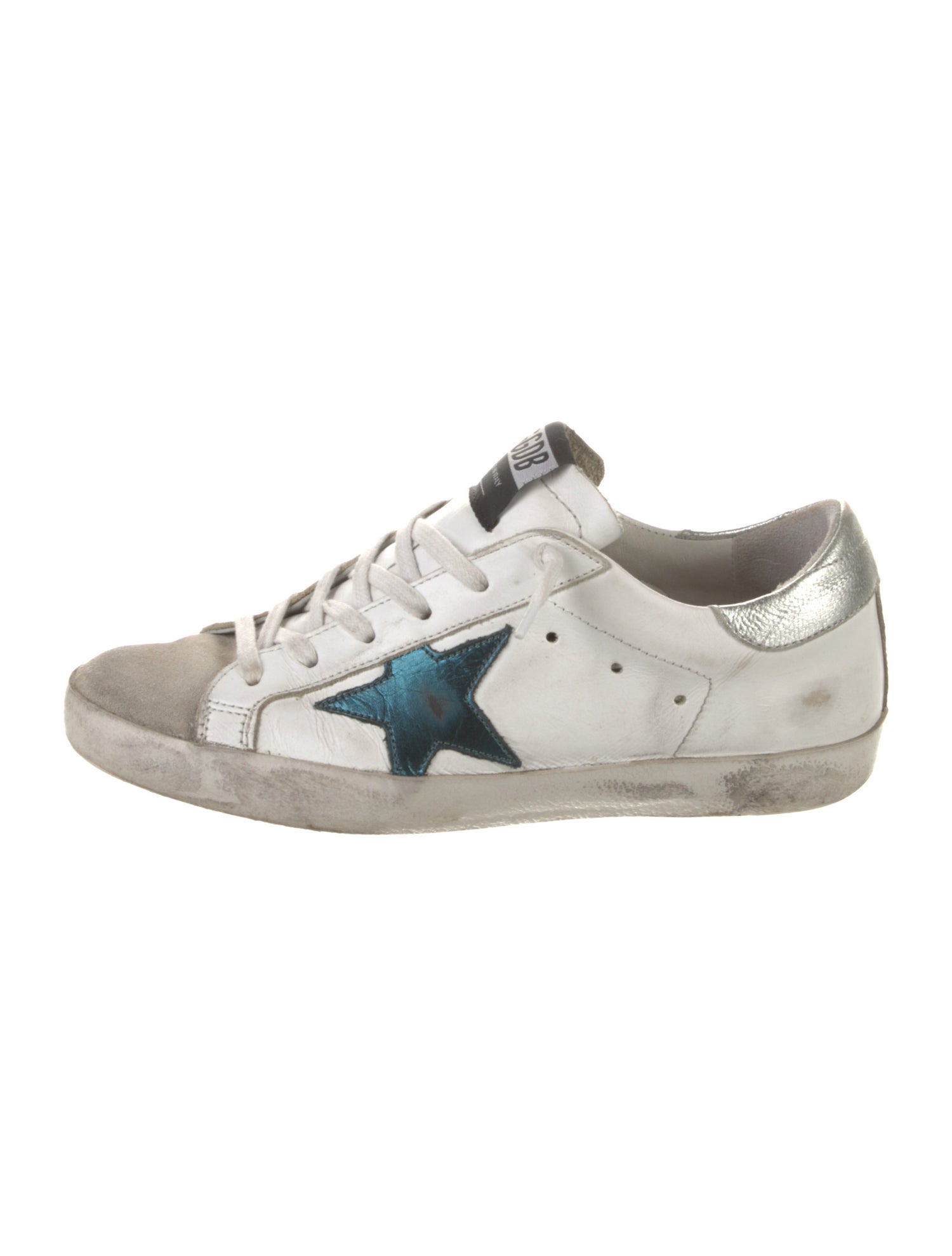 Golden Goose Leather Glitter Accents Sneakers