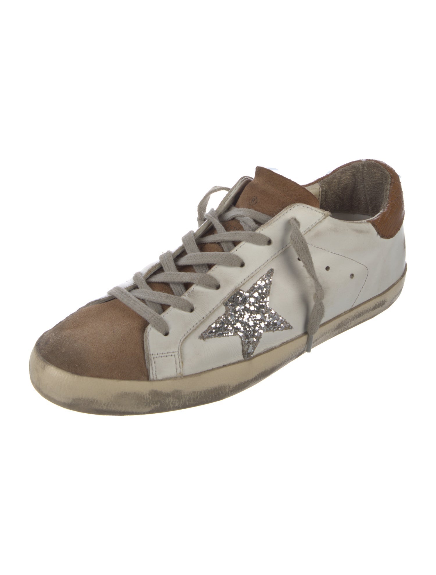Golden Goose Leather Colorblock Pattern Sneakers