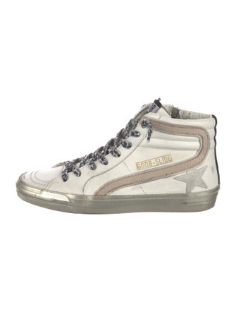 Golden Goose Leather Colorblock Pattern Sneakers