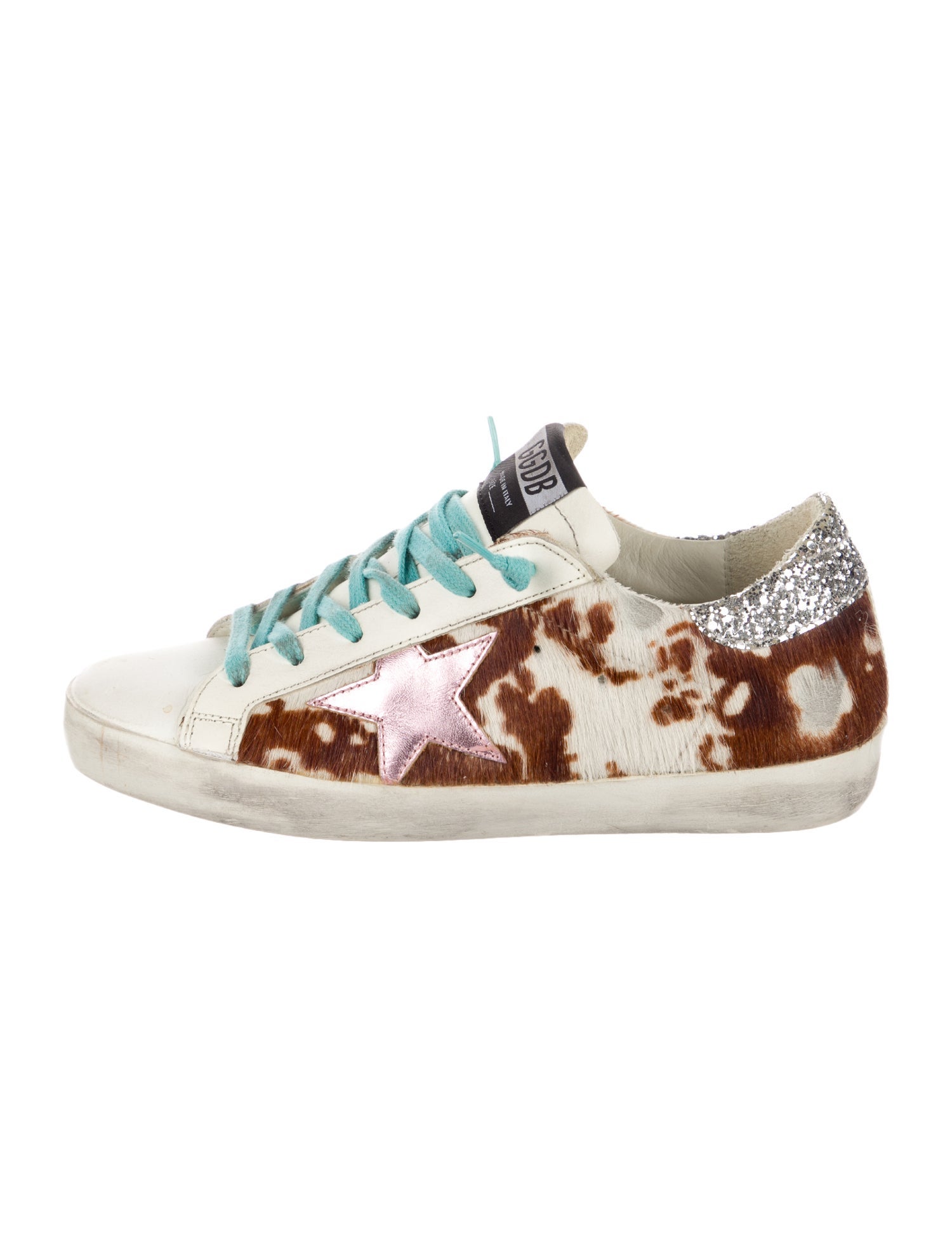Golden Goose Ponyhair Animal Print Sneakers