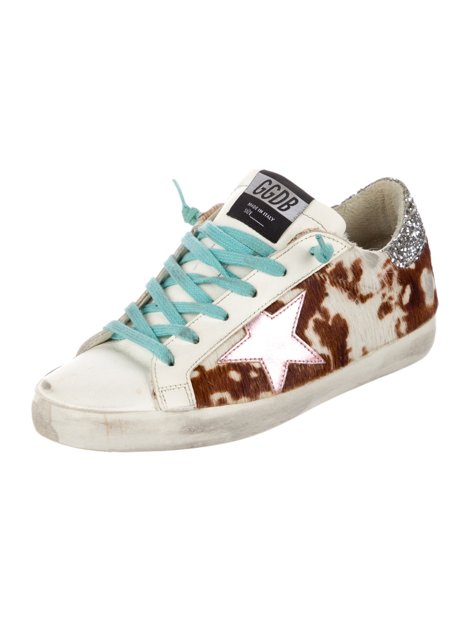 Golden Goose Ponyhair Animal Print Sneakers