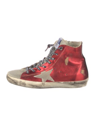 Golden Goose Leather Colorblock Pattern Sneakers