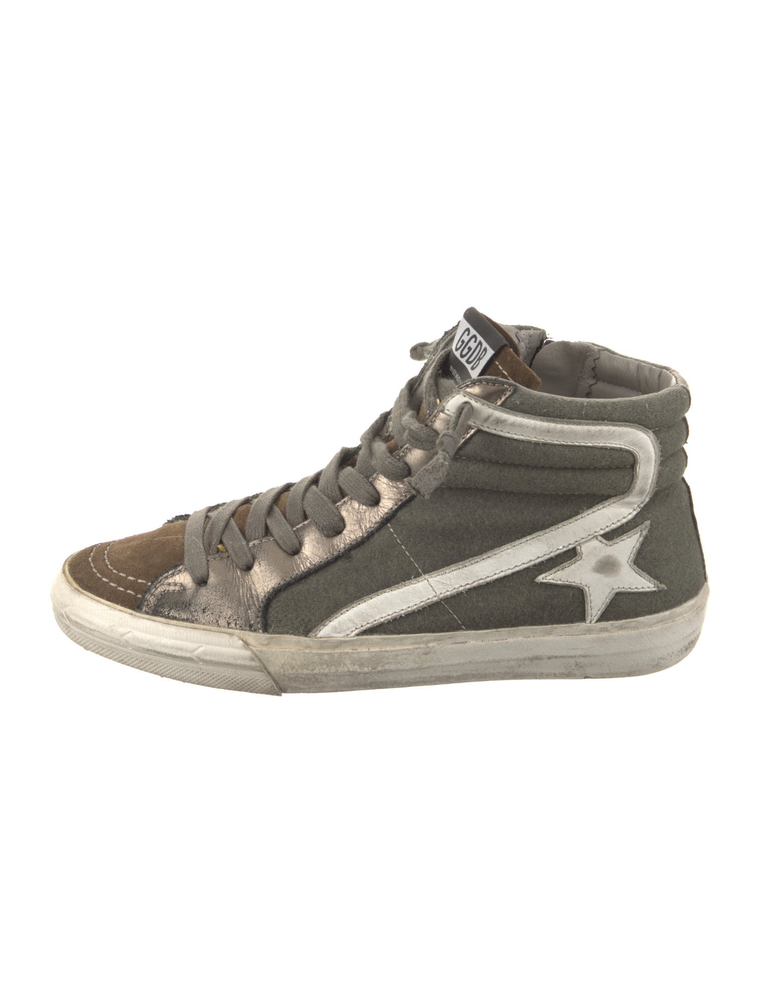 Golden Goose Suede Colorblock Pattern Sneakers