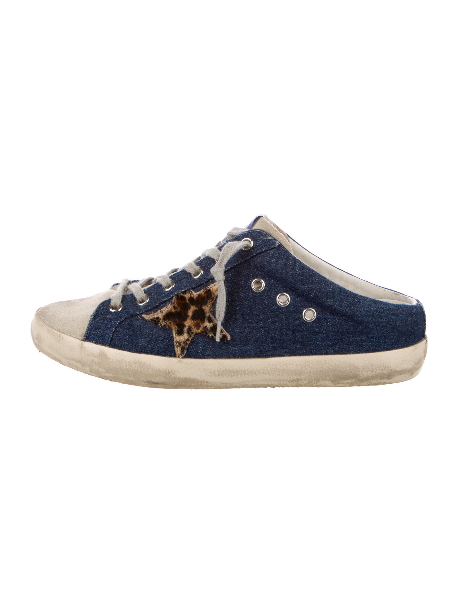 Golden Goose Denim Distressed Accents Sneakers