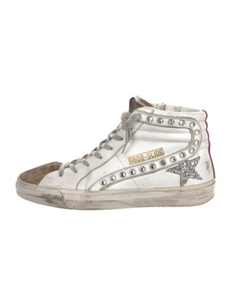 Golden Goose Leather Colorblock Pattern Sneakers