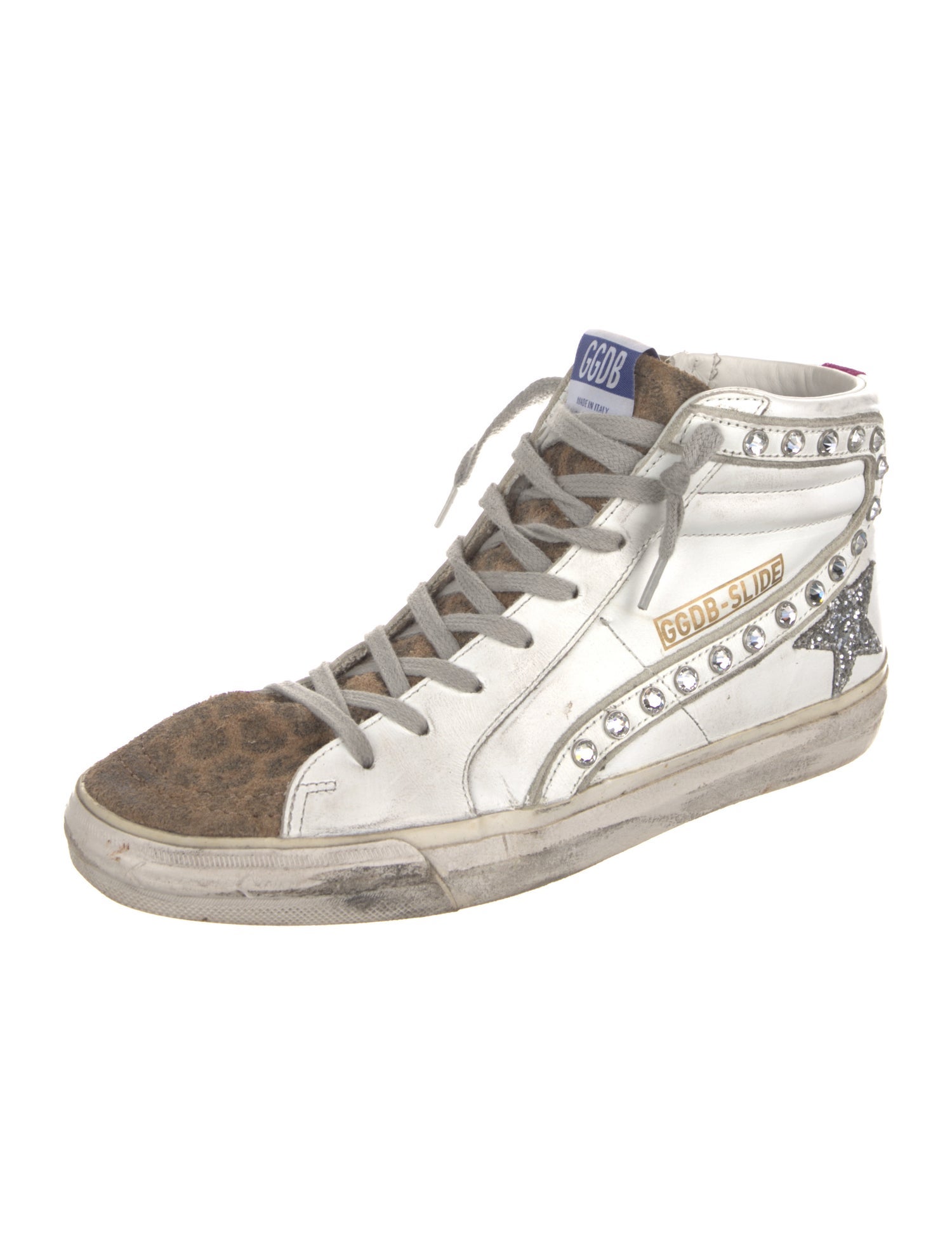 Golden Goose Leather Colorblock Pattern Sneakers